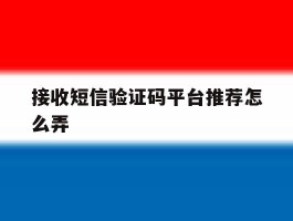 接收短信验证码平台推荐怎么弄