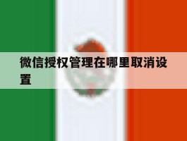 微信授权管理在哪里取消设置