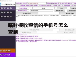 临时接收短信的手机号怎么查到