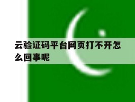 云验证码平台网页打不开怎么回事呢
