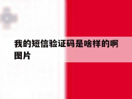我的短信验证码是啥样的啊图片