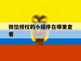 微信授权的小程序在哪里查看