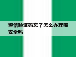 短信验证码忘了怎么办理呢安全吗