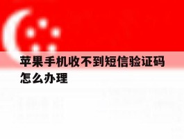 苹果手机收不到短信验证码怎么办理