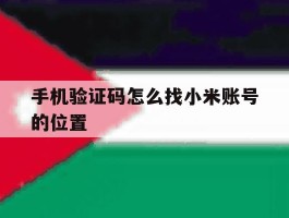 手机验证码怎么找小米账号的位置
