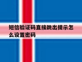 短信验证码直接跳出提示怎么设置密码