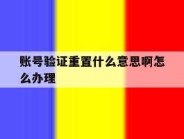 账号验证重置什么意思啊怎么办理