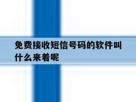 免费接收短信号码的软件叫什么来着呢