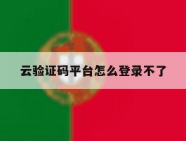 云验证码平台怎么登录不了