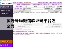 国外号码短信验证码平台怎么弄