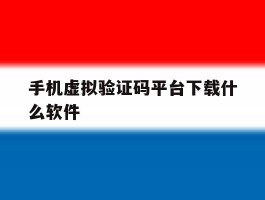 手机虚拟验证码平台下载什么软件