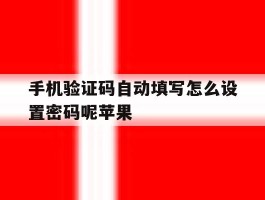 手机验证码自动填写怎么设置密码呢苹果