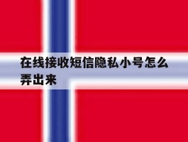 在线接收短信隐私小号怎么弄出来