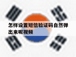怎样设置短信验证码自然弹出来呢视频