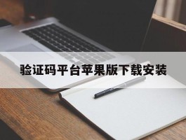 验证码平台苹果版下载安装