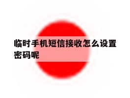 临时手机短信接收怎么设置密码呢