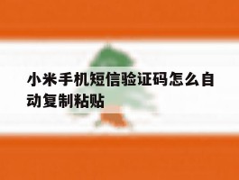 小米手机短信验证码怎么自动复制粘贴