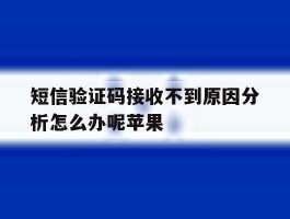 短信验证码接收不到原因分析怎么办呢苹果