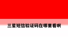 三星短信验证码在哪里看啊