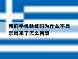 我的手机验证码为什么不显示出来了怎么回事