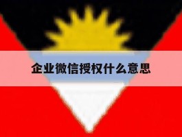 企业微信授权什么意思