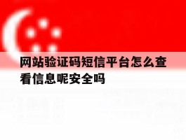 关于网站验证码短信平台怎么查看信息呢安全吗的信息