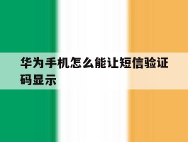 华为手机怎么能让短信验证码显示