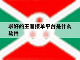 求好的王者接单平台是什么软件