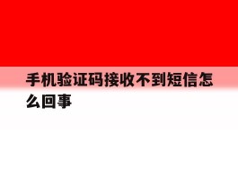 手机验证码接收不到短信怎么回事