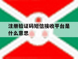 注册验证码短信接收平台是什么意思