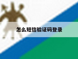 怎么短信验证码登录