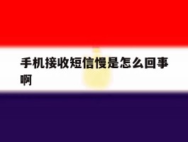 手机接收短信慢是怎么回事啊