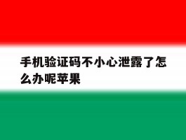 手机验证码不小心泄露了怎么办呢苹果