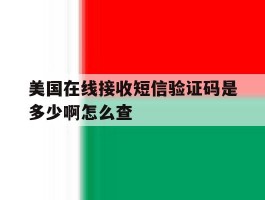 美国在线接收短信验证码是多少啊怎么查