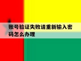 账号验证失败请重新输入密码怎么办理
