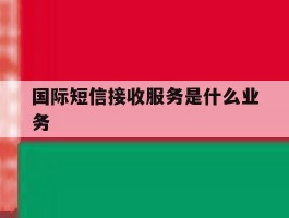 国际短信接收服务是什么业务