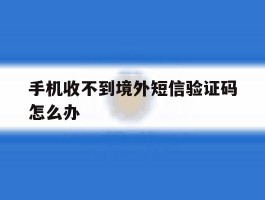 手机收不到境外短信验证码怎么办