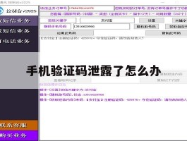 手机验证码泄露了怎么办