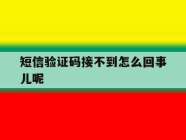 短信验证码接不到怎么回事儿呢