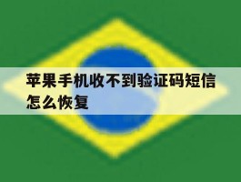 苹果手机收不到验证码短信怎么恢复