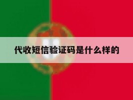 代收短信验证码是什么样的