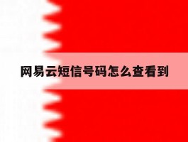 网易云短信号码怎么查看到