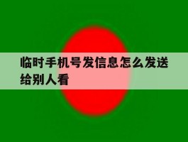 临时手机号发信息怎么发送给别人看