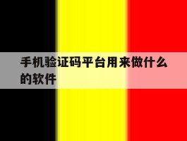 手机验证码平台用来做什么的软件