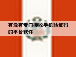 有没有专门接收手机验证码的平台软件