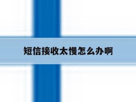 短信接收太慢怎么办啊