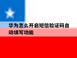 华为怎么开启短信验证码自动填写功能
