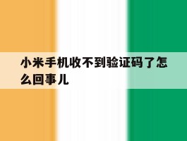 小米手机收不到验证码了怎么回事儿