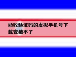 能收验证码的虚拟手机号下载安装不了