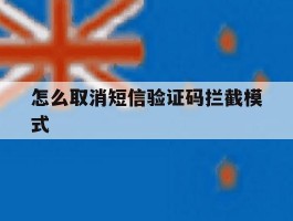 怎么取消短信验证码拦截模式
